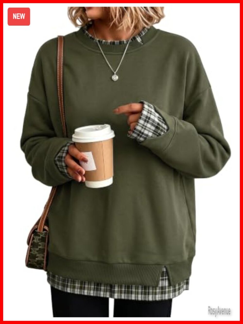 Womens Oversized Sweatshirt Long Sleeve Crew Neck Pullover Loose Fit Tunic Top
